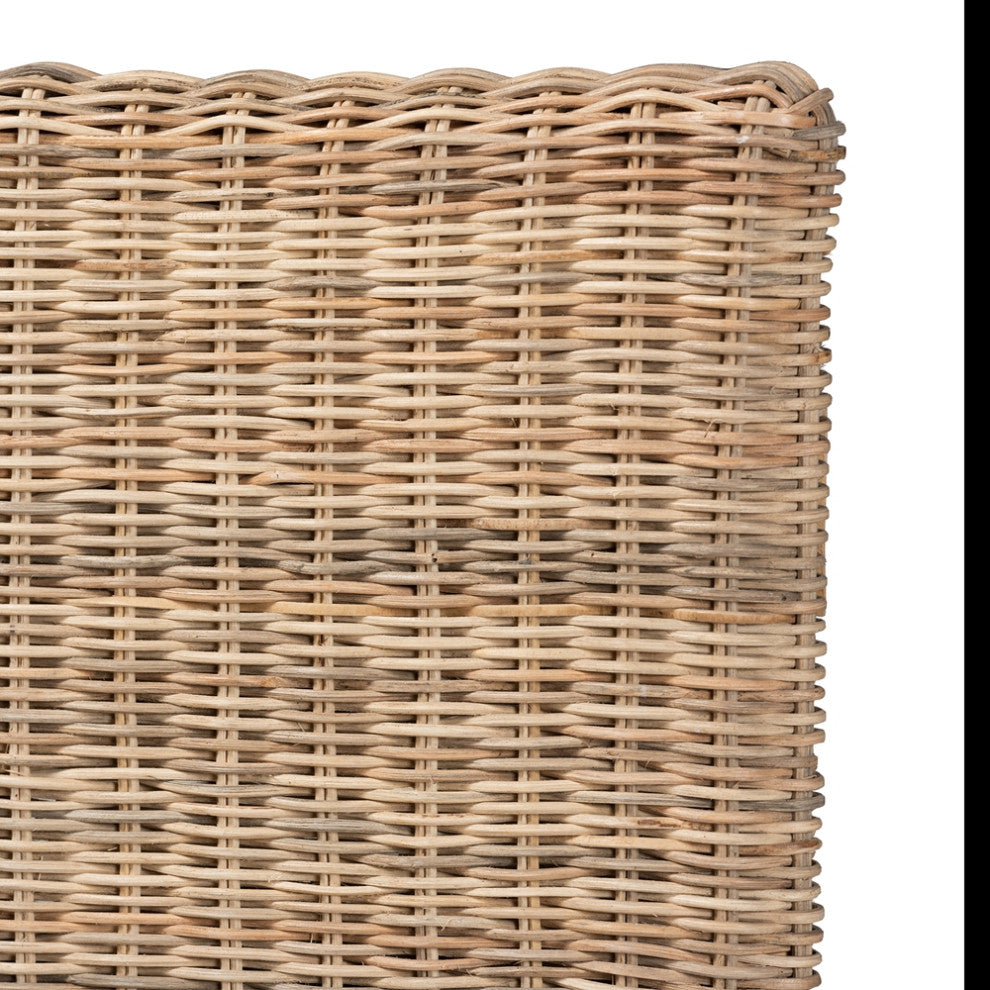 Modern Bohemian Natural Rattan Queen Size Standalone Headboard