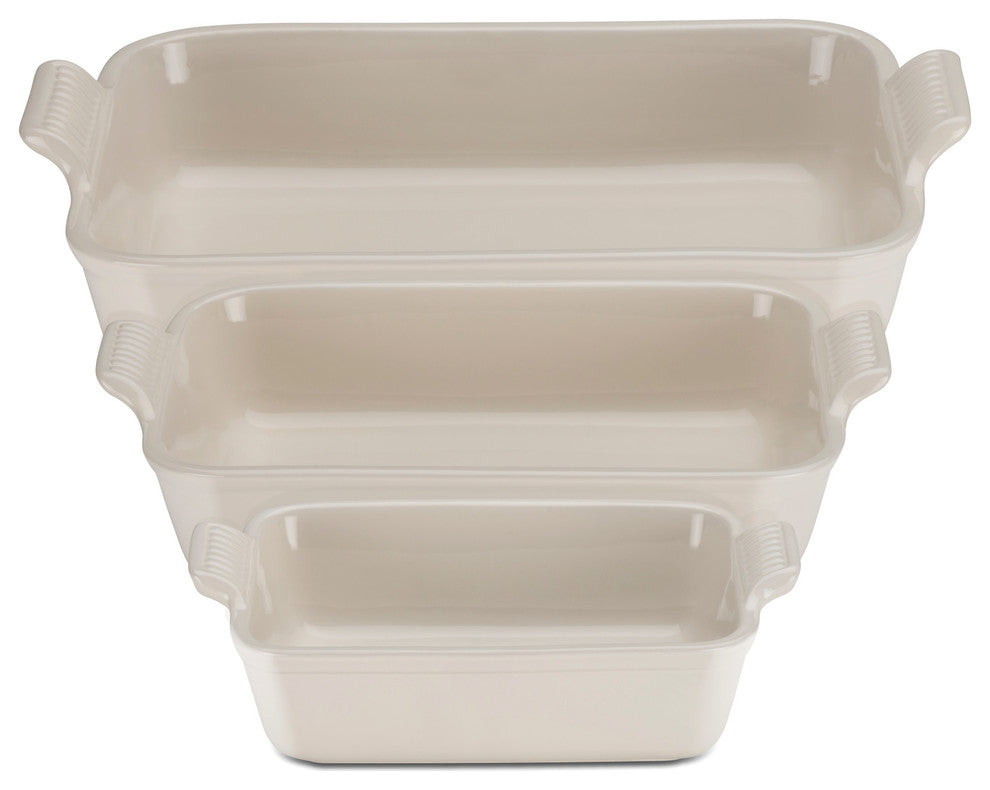 Le Creuset Stoneware Large Heritage Rectangular Dish, Almond