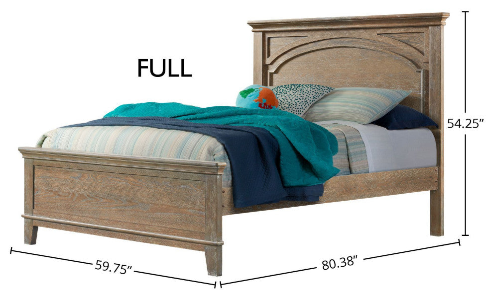 Lealand Wood Complete Bed, Sandwash, Full