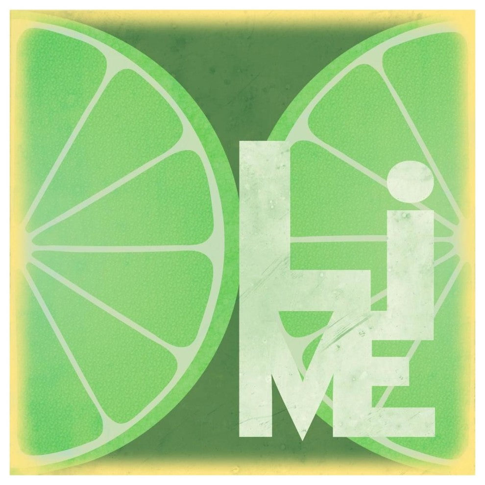"Citrus - Lime" Digital Paper Print by BG.Studio, 32"x32"