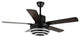 52" Modern Ceiling Fan with Dimmable Light and Remote Control, 6-Speed, Black, 52
