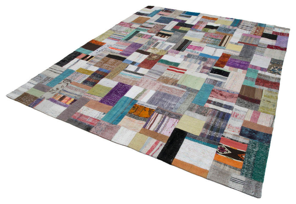 Rug N Carpet - Handmade Turkish 8' 1'' x 9' 11'' Tribal Patchwork Kilim Rug