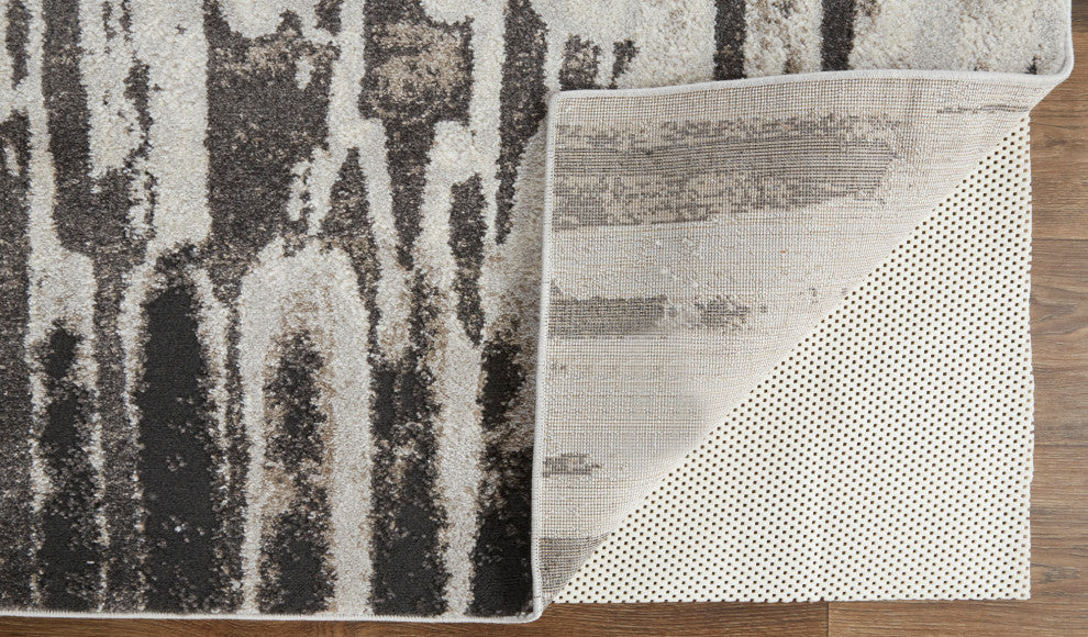 Weave & Wander Kayden Contemporary Abstract Rug, Gray/Charcoal, 10'x14'