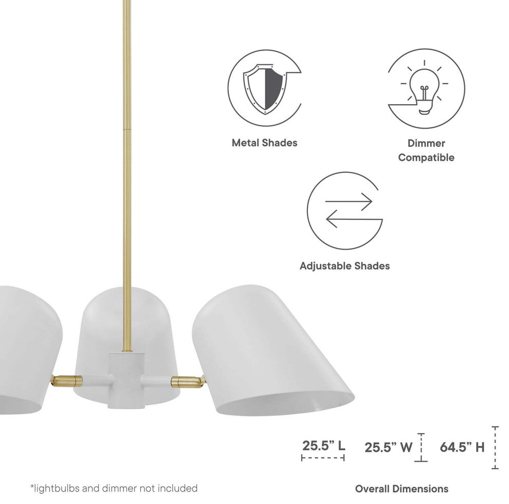 Pendant Ceiling Light Fixture, White, Metal, Modern Cafe Bistro Hospitality