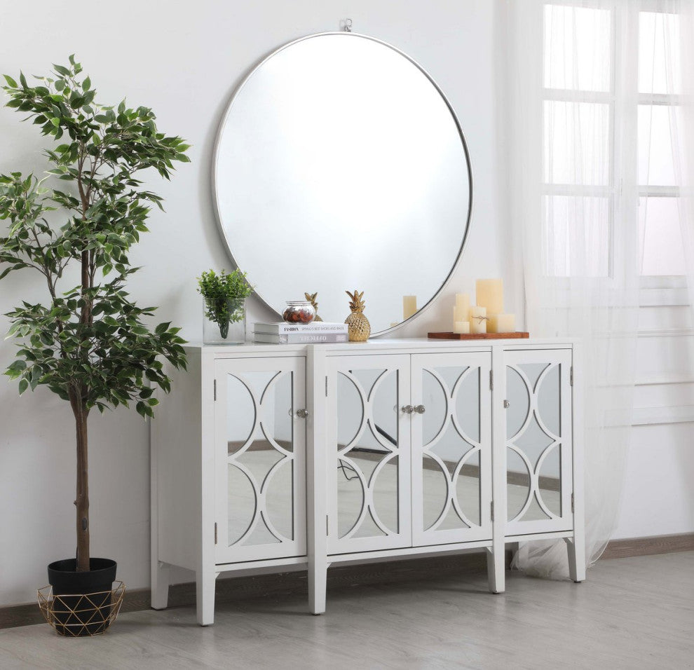 Magnus 60" Mirrored Credenza, White