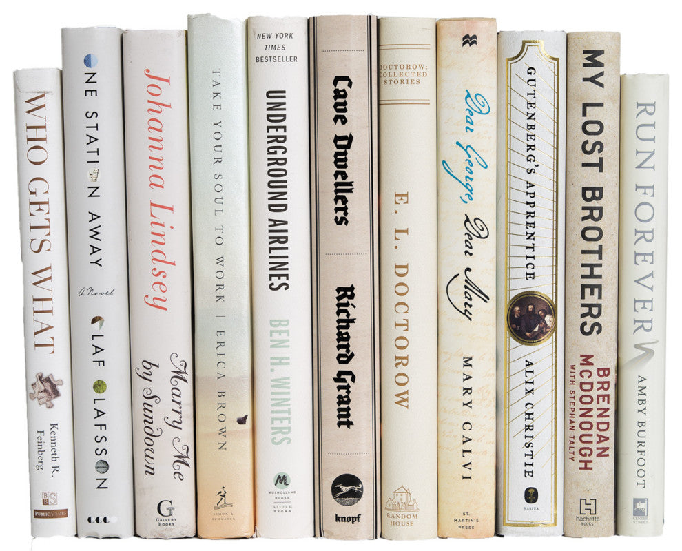 Decorative Books - Sand Dust Jacket Book Bundle - 1 foot of Off White Books