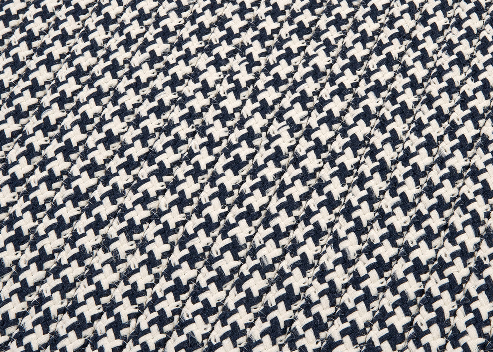 Outdoor Houndstooth Tweed Rug, Navy, 14"x17" Swatch Sample