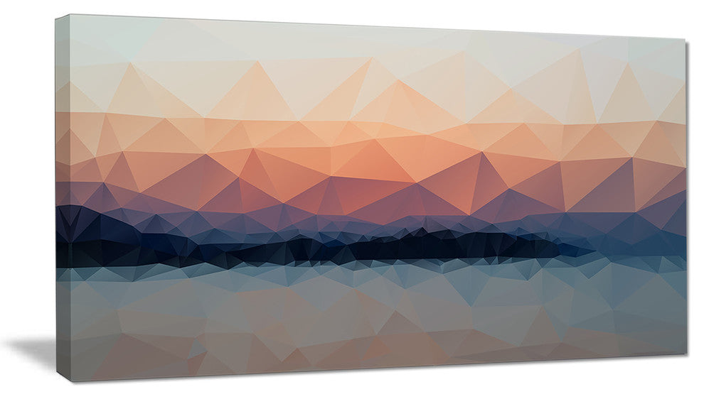 "Sky Sea And Beach Abstract Vector View"  Seascape Art Canvas, 32"x16"