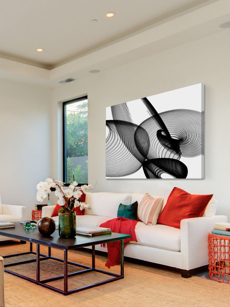 "Abstract Black and White 22-14-14" Print on Canvas by Irena Orlov