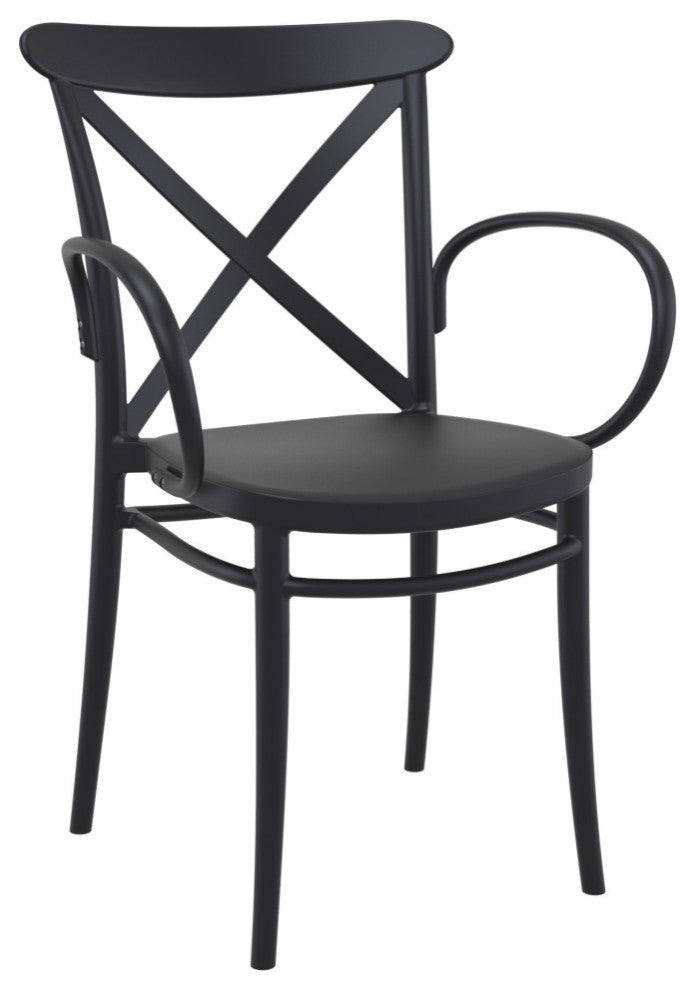 Cross XL Patio Dining Set With 4 Chairs Black