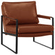 Mid Century Modern Faux Leather Accent Armchair, Dark Brown
