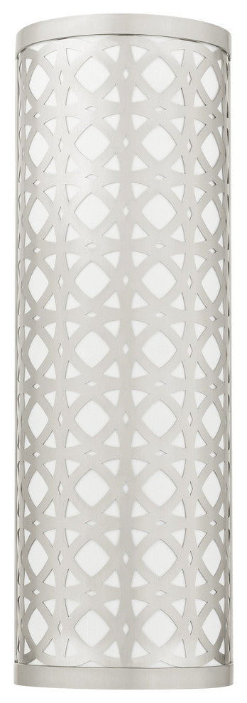 Brushed Nickel Fretwork, Ornamental, Transitional, Sophisticated Sconce