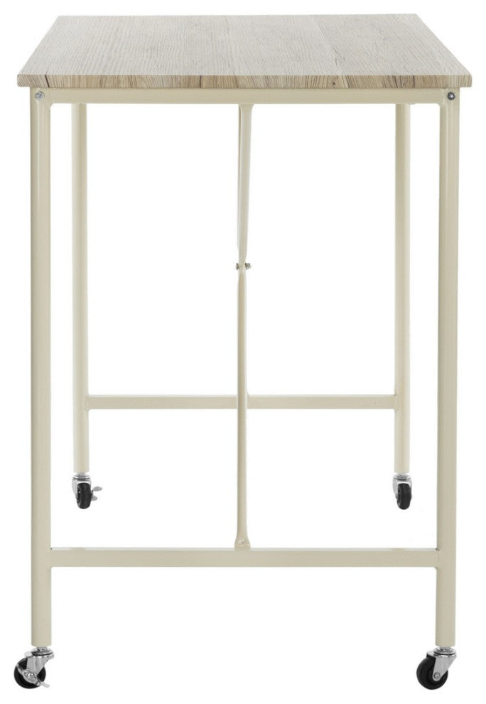 Safavieh Callie Rolling Desk, Rustic Brown/Cream