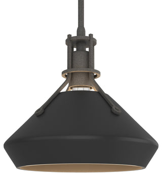 Henry with Chamfer Pendant, Natural Iron, Black Accents