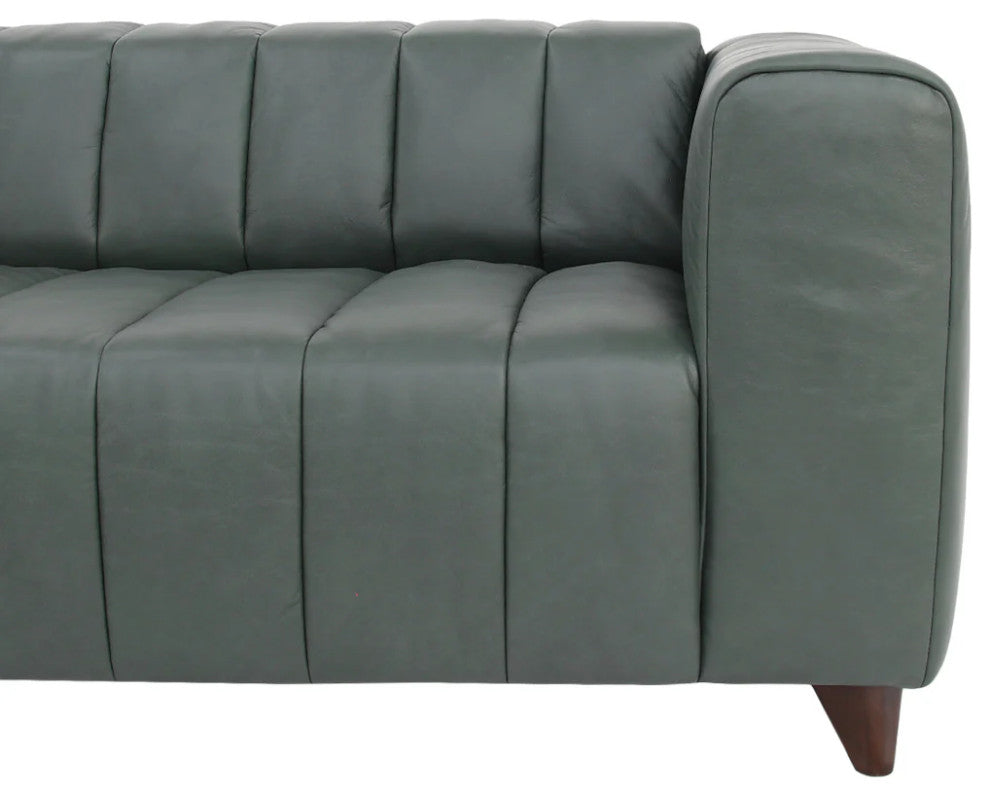 Octavia Top Grain Leather Sofa Green