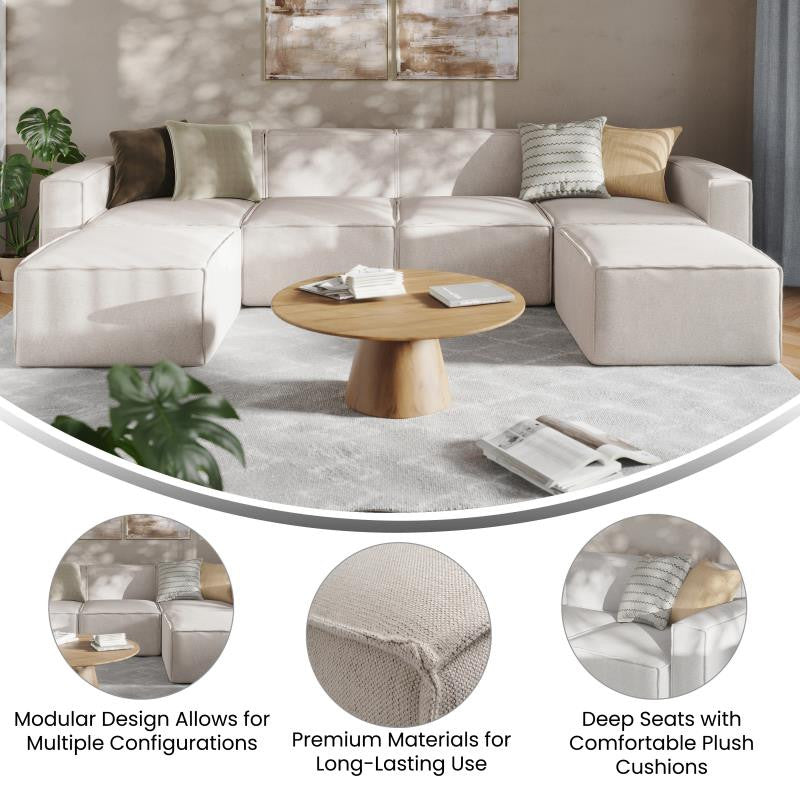 Bridgetown Luxury Modular Sectional Sofa, Cream