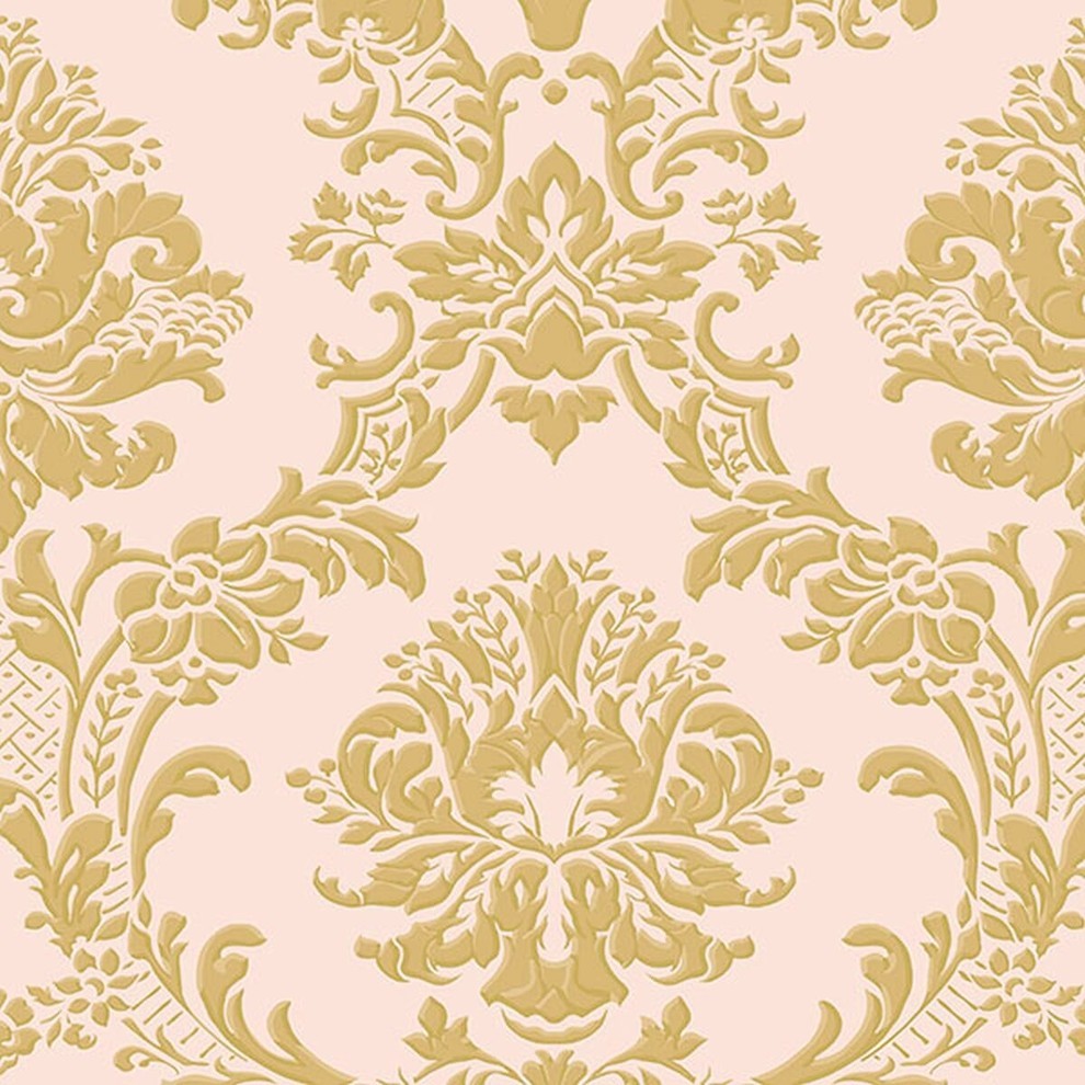 Silk Impressions 2, Contemporary Floral Cream, Beige Wallpaper Sample