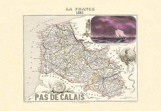 Pas de Calais- Gallery Wrapped Canvas Art 28" x 42"