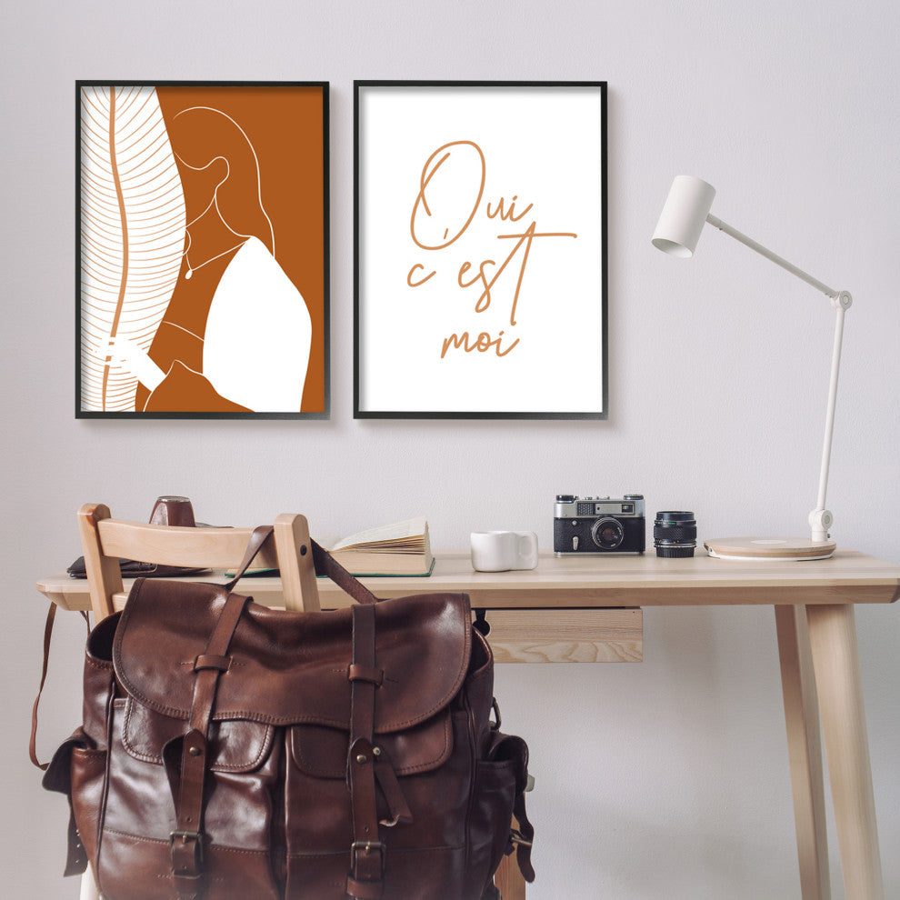 Oui C'est Moi French Woman Behind Palms,24 x 30