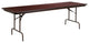 Large Folding Table, Y-Shaped Metal Legs With Rectangular Laminated Mahogany Top