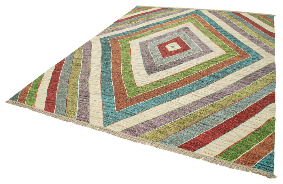 Rug N Carpet - Hand-knotted Turkish 8' 3'' x 10' 4'' Unique Wool Kilim Rug