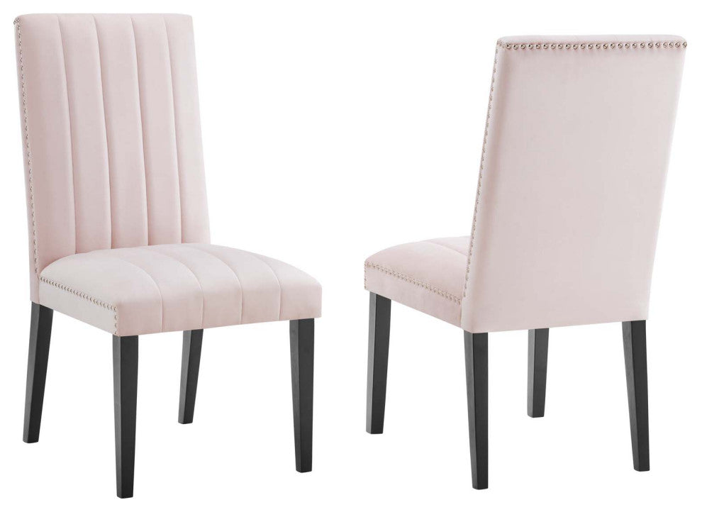 Catalyst Performance Velvet Dining Side Chairs, Set of 2, Pink