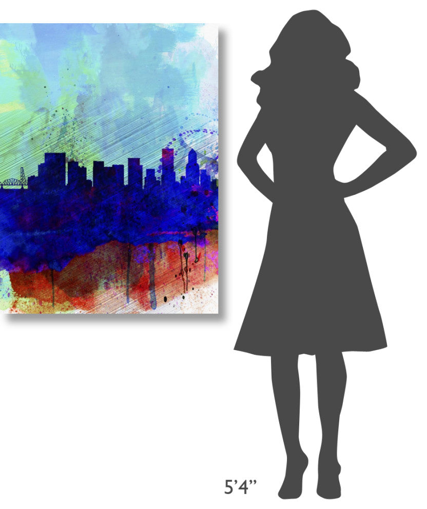 "Portland Watercolor Skyline" Fine Art Print