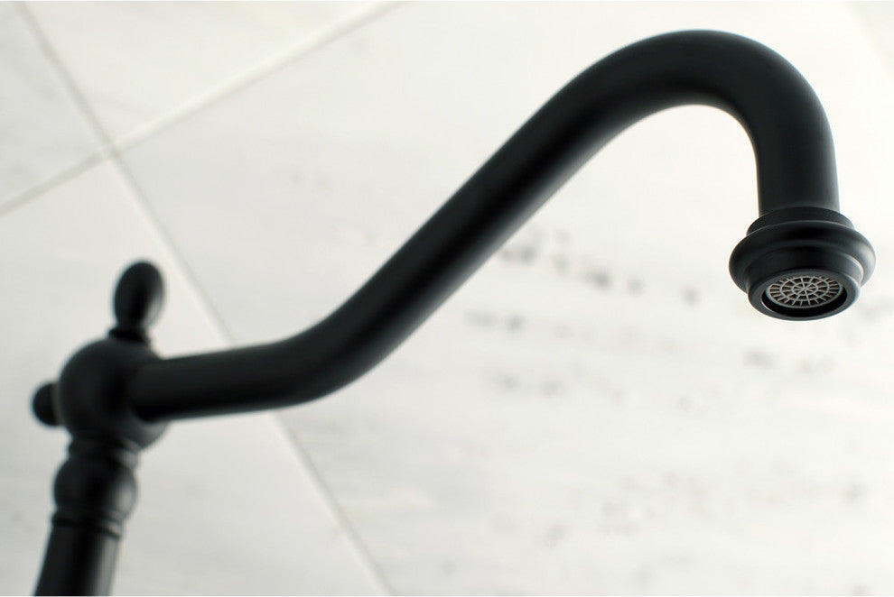 Kingston Brass Wall Mount Tub Faucet, Matte Black