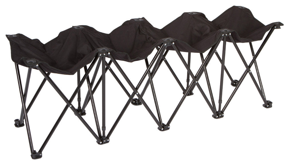 Portable 4-Seater Folding Team Sports Sideline Bench Black
