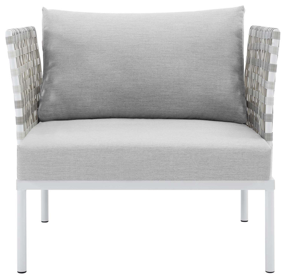 Lounge Chair Armchair, Sunbrella, Aluminum, Metal, Gray, Modern, Outdoor