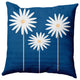 Floral Print Decorative Throw Pillow, Dark Cobalt Blue, 18"x18"
