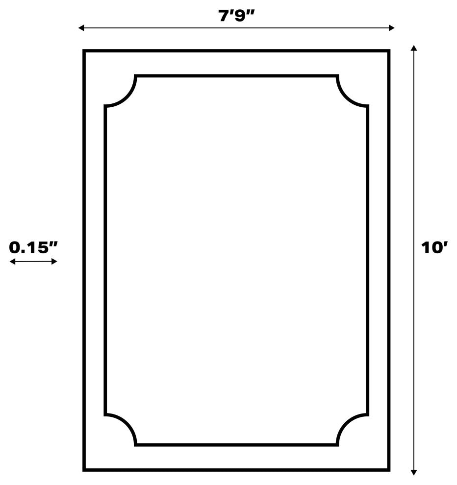 Miles Modern Minimalist Radius Corner Solid Indoor/Outdoor Shaped Area Rug