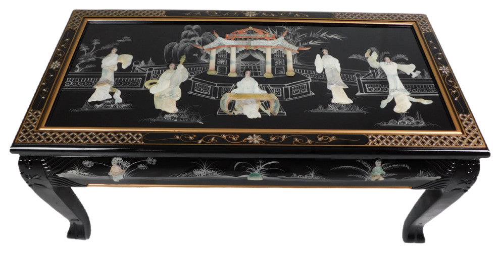 Ball and Claw Lacquer Mother of Pearl Inlaid Dragon Coffee Table