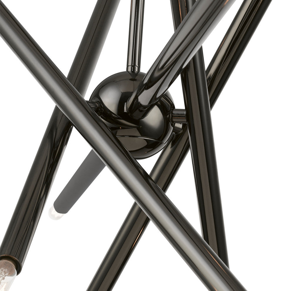 Soho 10 Light Black Chrome Linear Chandelier