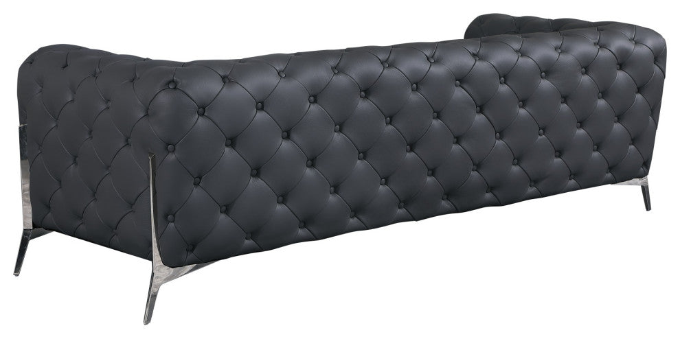 Angelica Italian Leather Sofa, Gray