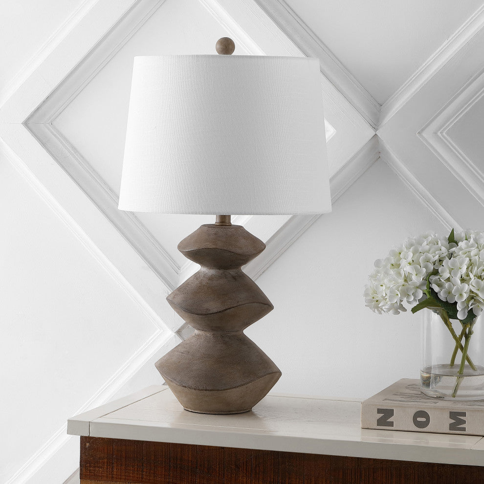 Laken Minimalist Coastal Resin/Iron 3-Stack Cairn LED Table Lamp