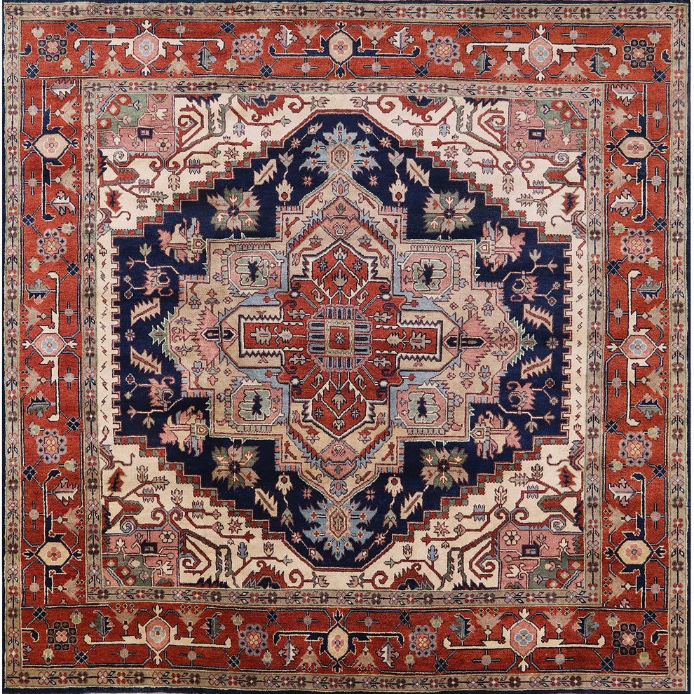 Ahgly Company Indoor Square Mid-Century Modern Area Rugs, 4' Square