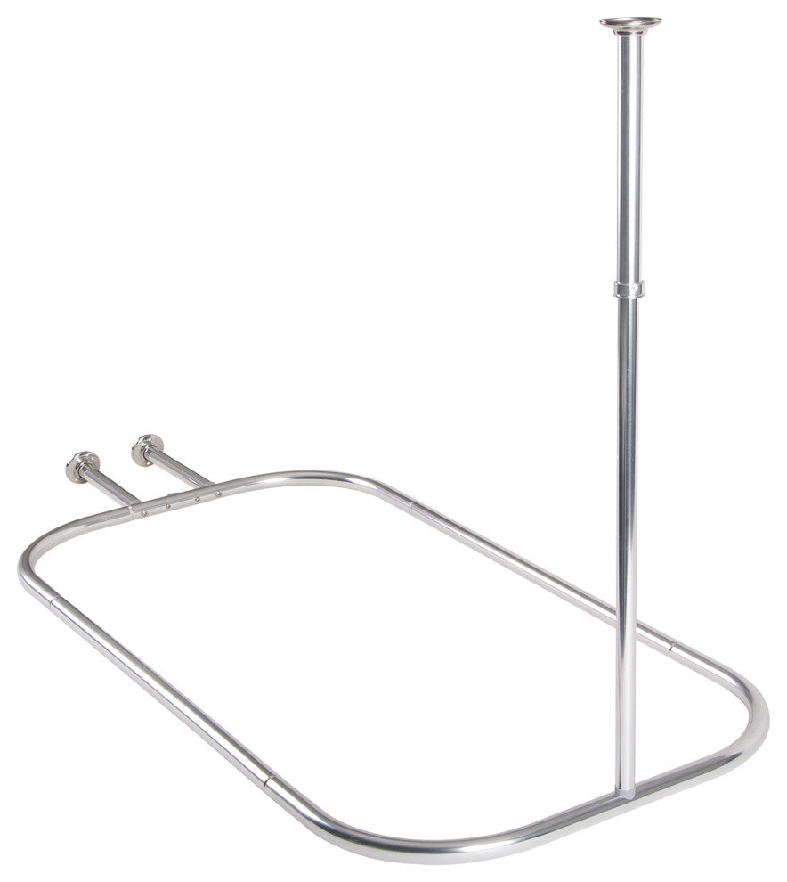 Utopia Alley Aluminum Hoop Oval Shower Rod, 54" Extra Large Size by 26", Polished Chrome