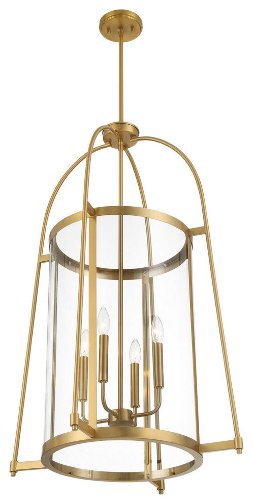 Rosedale 4-Light Pendant, Warm Brass