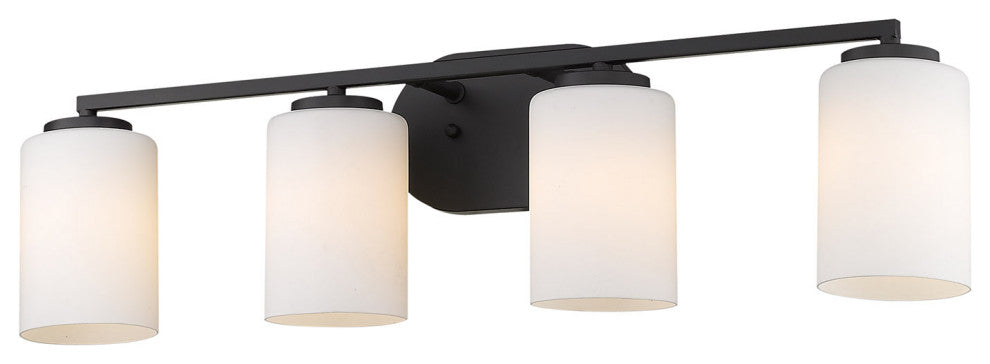 Manhattan 4 Light Bath Vanity, Matte Black