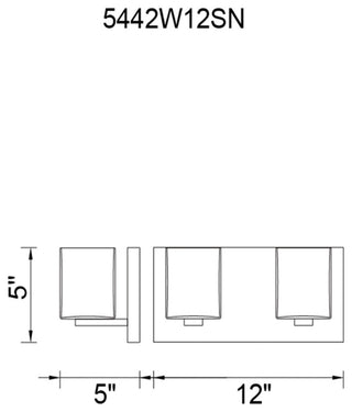 Cristini 2 Light Vanity Light With Satin Nickel Finish