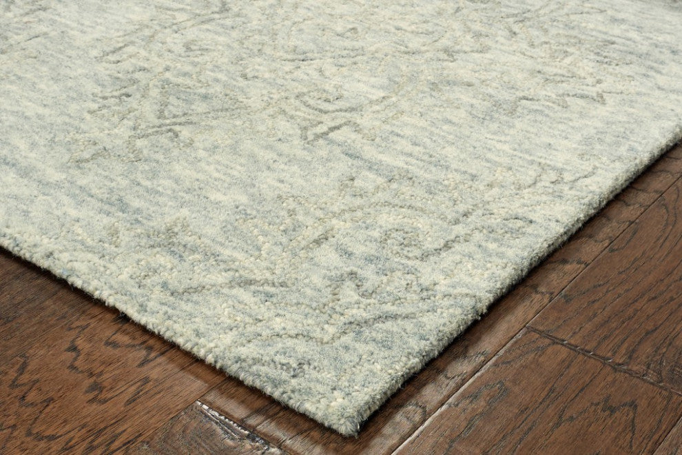 8" x 10" Sky Blue Floral Paradise Area Rug
