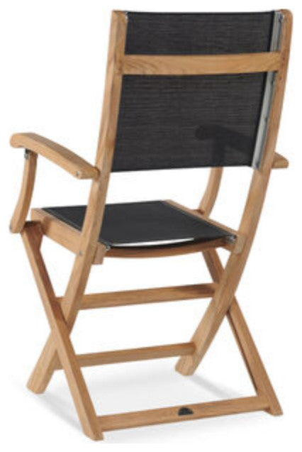 Stella Teak Outdoor Folding Armchair in Black