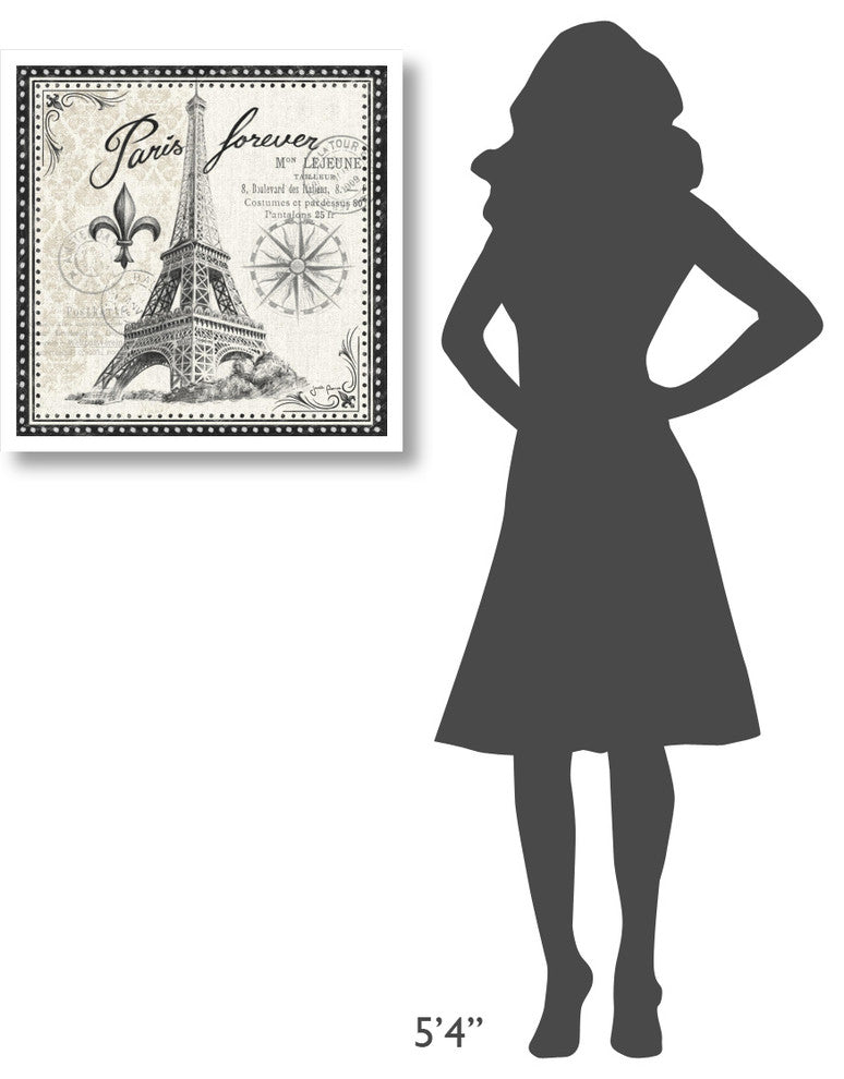 "Bonjour Paris III Dark" Digital Paper Print by Janelle Penner, 26"x26"
