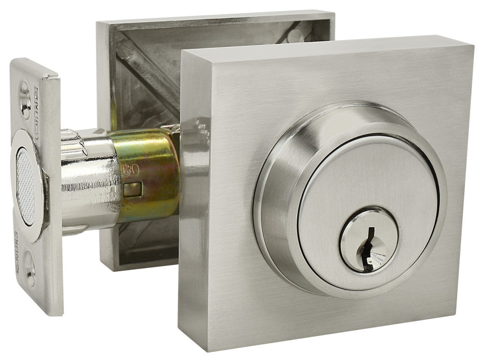 Nuk3y Hulk Deadbolt Single Cylinder, Satin Nickel, Double Cylinder