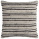 Gray Beige Nubby Texture Bands Throw Pillow