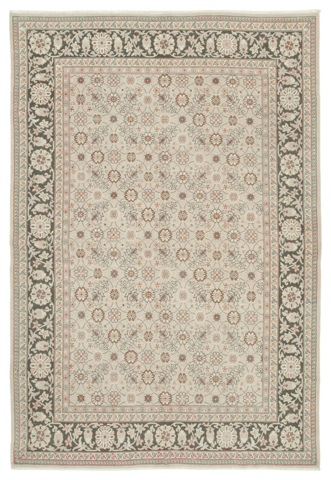 Rug N Carpet - Handmade Oriental 7' 2" x 10' 6" Pastel Oushak Area Rug