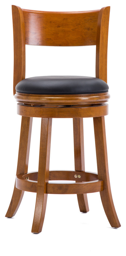 Palmetto Swivel Stool, 24" Counter Height, Fruitwood