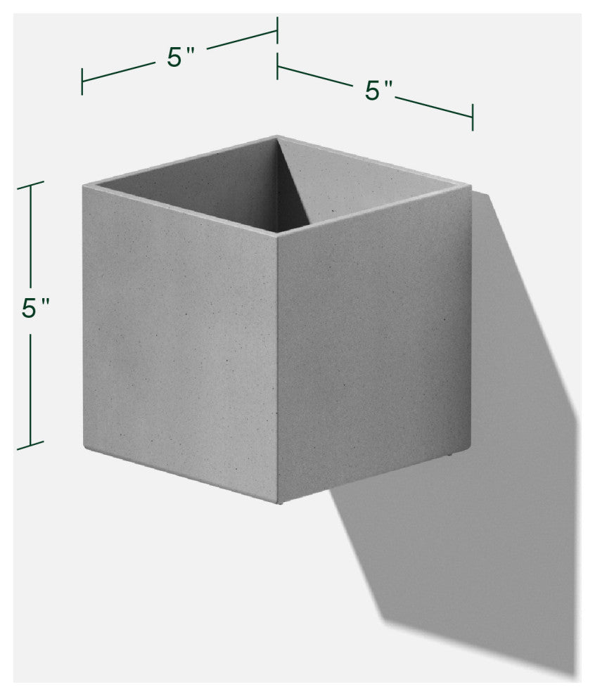 Veadek Geo Series Hanging 5" Planter, Grey, 5", 2 Pack