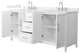 Elan 72" Double Vanity, White, Giotto Quartz Top, 3-Hole, Nickel Trim